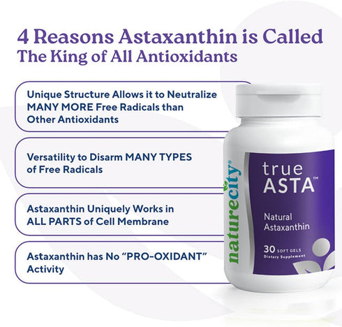True-Asta AstaReal Natural Astaxanthin Supplements 6mg – Joint Muscle Skin Eye Support (30 Soft Gels) Algae Antioxidants Supplement | Non-GMO, Glu...