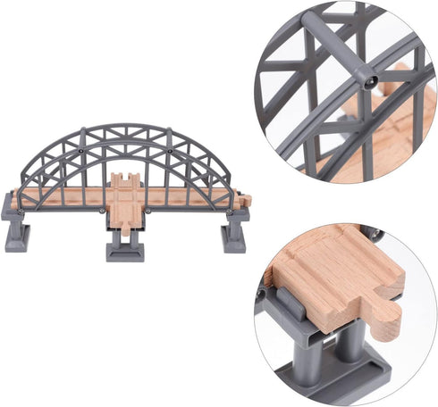 Toyvian Wooden Train Tracks Suspension Bridge Toy Children Train Railway Toy Wood Cross Railway Toys Train Scene Layout Props Toy Train Accessory ...