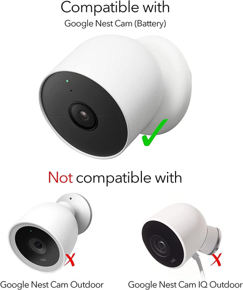 Wasserstein Weatherproof Gutter Mount Compatible with Google Nest Cam (Battery) (White) - Flexible Mounting for Nest Cam...