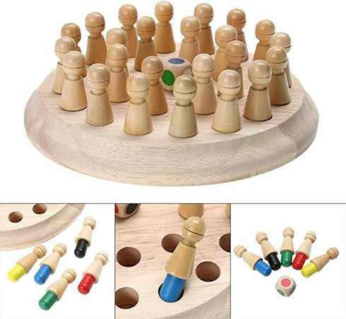 Wooden Memory Match Stick Chess Game, Color Memory Chess, Funny Block Board Game, Parent-Child Interaction Toy, Educational Intelligent Games Logi...