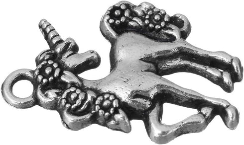 50pcs Antique Silver Plated Horse Charms Pendants for DIY Bracelets Necklace, Jewelry Findings Making Accessaries(Z77)...