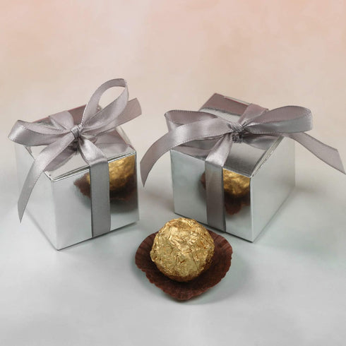 COTOPHER 60pcs Small Gift Boxes, Favor Boxes 2x2x2 inches Paper Gift Boxes with Ribbons Candy Box for Wedding Favors Baby Shower Bridal Shower Bir...