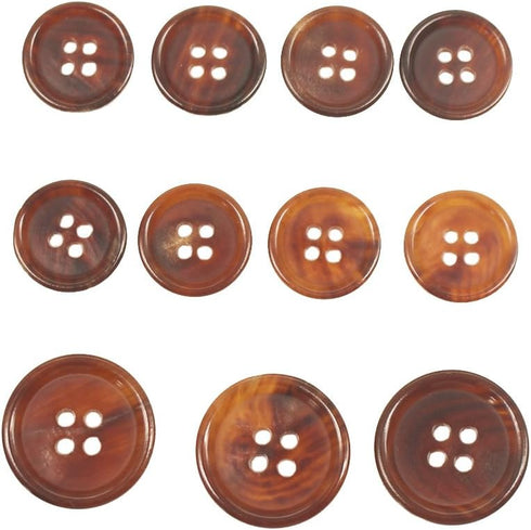 YaHoGa 11 Pieces Light Brown Horn Buttons Set for Blazers Suits Coats 15mm 20mm Real Buffalo Horn Blazer Buttons Suit Buttons for Men (Light Brown...