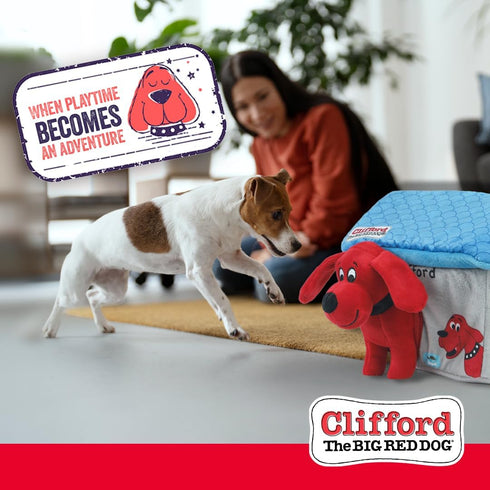 Clifford® Cozy House Puzzle Toys for Dogs | Hide and Seek Mentally Stimulating Toys for Dogs | 7.9" Plush Dog Toy, Extra Characters, Squeakers, Cr...