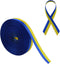 WANDIC 20 Yards Down Syndrome Awareness Satin Ribbon, Yellow & Blue Ribbon World Down Syndrome Day Ribbon for Gift Wrapping, Brooch Making...