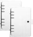 FUKQVOD Pack of 2 Transparent Soft PVC 6-Ring Binder Cover w/Snap Button Closure for 6 Hole Planner Pages Refill Insert (White)...