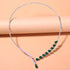 Rhinestone Choker Necklace Green Crystal Necklace Sparkly Rhinestone Choker Necklace Crystal Teardrop Necklace Adjustable Open Necklace for Women ...