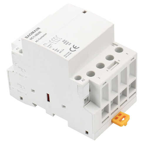 Baomain Household AC Contactor 4 Pole HC1-50 24V 50A 4NO Normally Open Universal Circuit Control 35mm DIN Rail Mount(HC1-50/40)...