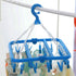 SteelFever Clothes Drying Hanger with 32 Clips, Foldable Hanging Drying Rack for Clothes Underwear Socks (Blue)...