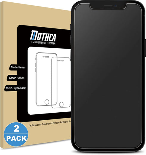 Mothca 2 Pack Matte Glass Screen Protector for iPhone 12 mini Anti-Glare & Anti-Fingerprint Tempered Glass Clear Film Case Friendly Bubble Free fo...