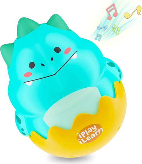 iPlay, iLearn Baby Dinosaur Wobble Toys, Infant Dino Roly-Poly 3-6-12 Month, Babies Tummy Fun Time Sensory Development, Newborn Gift First Birthda...