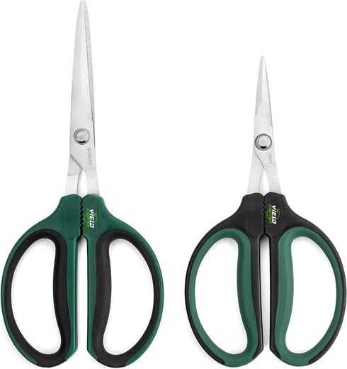 Hydroponic 2-Pack Bonsai Scissors and Plant Trimming Shears Set - Stainless Steel Pruning Shears for Indoor Gardening, Succulent Harvest, and Prec...