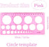 LOKUNN Circle Template for Drawing, Pink Ruler Quilling Tool, Round Hole Ruler Tool, Multi-Function Round Plastic Geometric Stencil Rulers Drawing...