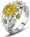 Lzz Fashion Lady 925 Sterling Silver Ring 3.5ct Citrine Daisy Ring Cubic Zirconia Sunflower Flower Wedding Ring Size 6-10 (US Code 6)...
