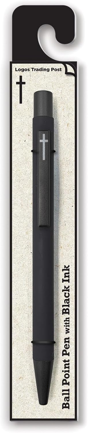 Christian Pens With Cross - Black, Soft Touch Barrel Ballpoint Pen With Clip & Black Ink, Inspirational Bible Study Pens For Bible Journaling, Gif...