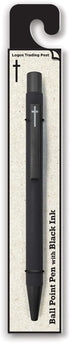 Christian Pens With Cross - Black, Soft Touch Barrel Ballpoint Pen With Clip & Black Ink, Inspirational Bible Study Pens For Bible Journaling, Gif...