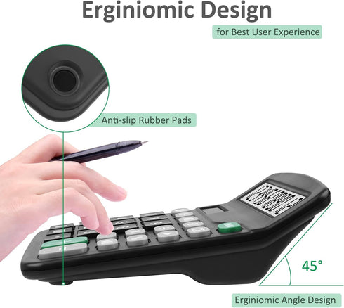 Calculators, Splaks 2 Pack Standard Functional Desktop Calculators Sola and AA Battery Dual Power Electronic Basic Calculator with 12-Digit Large ...