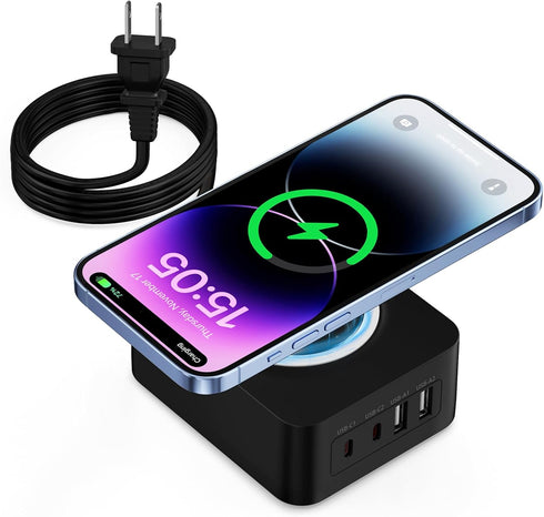 Wireless Charger Fast Charging Pad with 60W 4 Port Wall Charger Block Cargador Inalambrico for Moto G Stylus 5G 2024 G Power,Motorola Edge Razr 20...