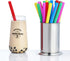 100 Extra Large Plastic Bubble Tea Smoothie Straws, 1/2" Wide X 8 1/2" Long Boba Straws...