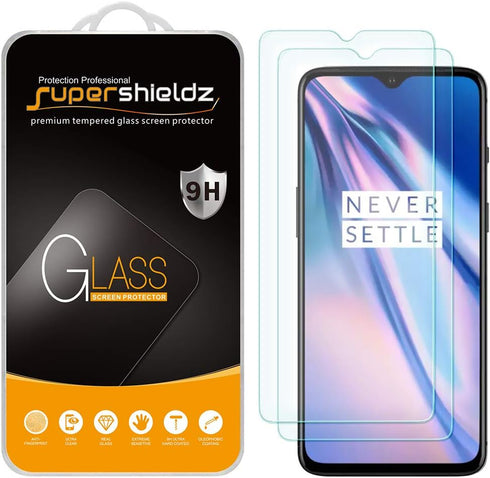 Supershieldz (2 Pack) Designed for OnePlus 7T Tempered Glass Screen Protector, Anti Scratch, Bubble Free...