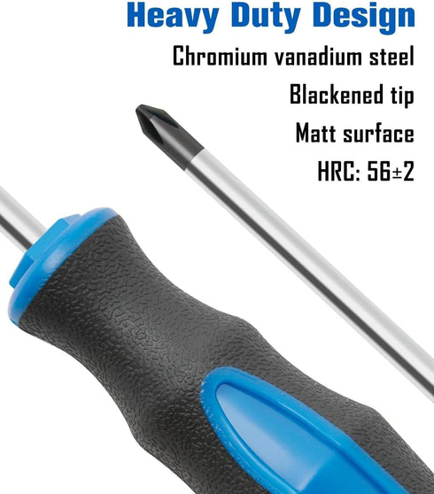 6PCS Magnetic Tip Screwdriver Set, 3 Phillips and 3 Flat, Professional Cushion Grip | 6-Piece Hand Tools Set...