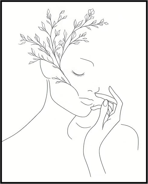 Posterizer 1 pcs-Black and White Line Art Minimalist Woman Silhouette-Abstract & Modern Art-Gifts for Women-Living Room Bedroom Decor- unframed wa...