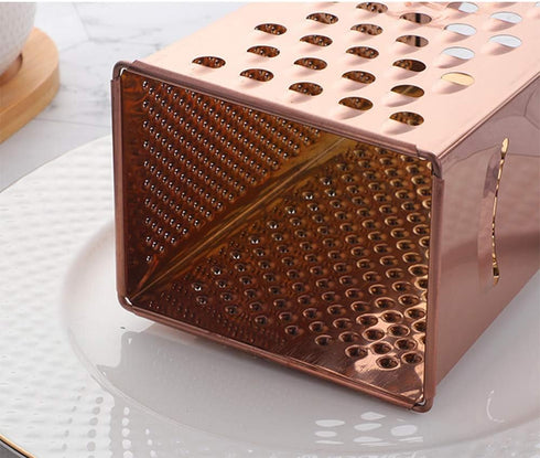 Large Stainless Steel 4 Sides Grater Slicer with Handle, Multifunctional Cutter Planing for Ginger, Garlic, Cucumbers, Carrots, Cheese, Potato, Er...