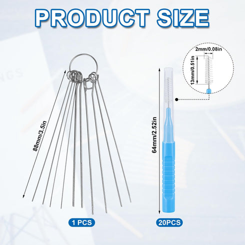 30pcs Shower Head Cleaner Tools, Shower Head Cleaning Brushes Multi-Sized Shower Head Cleaner Picks for Small Hole Anti-Clogging Cleaning Brush fo...