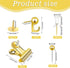 310 Pcs Gold Push Pins Set, Gold Thumb Tacks Decorative Push Pins for Cork Board with Push Pin Hook Pushpin Clip 5 Style Gold Office Accessories f...
