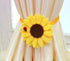 1 Pair Sunflower Curtain Magnetic Tiebacks Non-Woven Fabric Countryside Rural Style Curtain Tie Holdbacks Accessories...