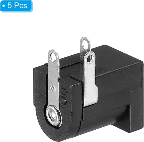 PATIKIL 5.5x2.1mm DC Power Connector, 5 Pack 3 Pin PCB Mounting Female Plug Jack...