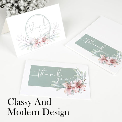 24 PCS Thank You Cards With Envelopes,thank you cards,4x6 Inch Minimalistic Design, Thank You Notes for Wedding,Business, Baby Shower, Small Busin...