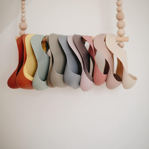 mushie Silicone Baby Bib | Adjustable Fit Waterproof Bibs (Blush)...