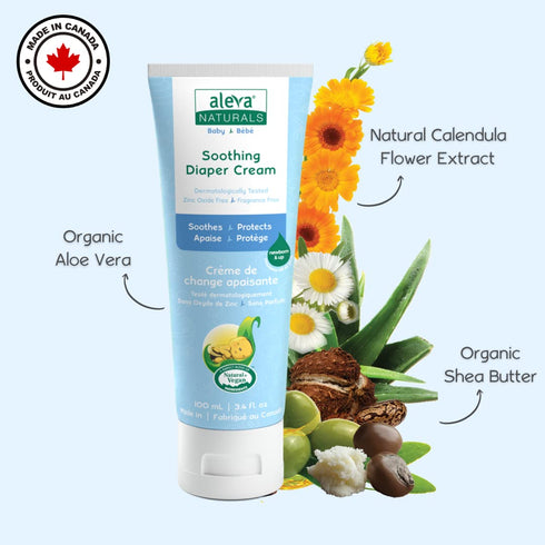 Aleva Naturals Soothing Baby Diaper Cream for Newborn and Toddlers, Fragrance-Free, Organic Shea Butter, Aloe Vera, Calendula Extracts and Sensiti...