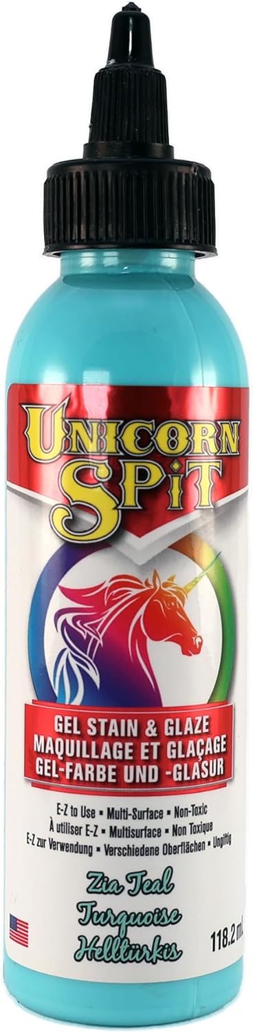 Unicorn SPiT 5770006 Gel Stain and Glaze, Zia Teal 4.0 FL OZ Bottle...