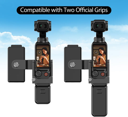 OSMO Pocket 3 Phone Mount Holder with 1/4 Threaded Hole and Cold Shoe Expansion Frame for light mic compatible with DJI OSMO Pocket 3 Accessories...