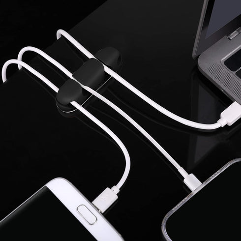 Cable Clips 3PCS Cord Wire Organizer Cable Management Holders 4 Hole Silicone Cable Harness USB Charging Accessory Cable Holder for Office and Hom...