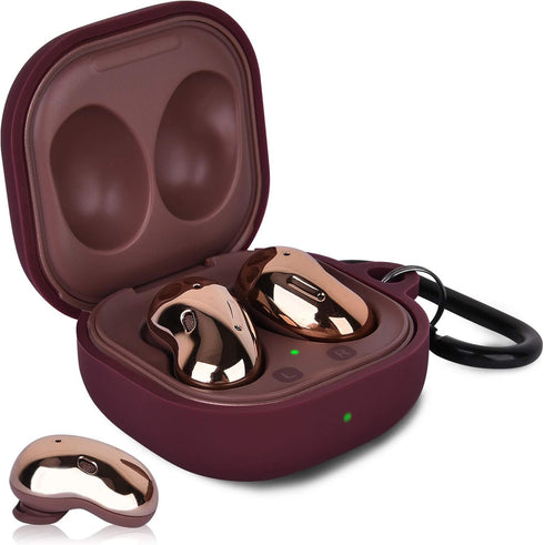 AIRSPO Silicone Case Compatible with Samsung Galaxy Buds 2 Pro/Galaxy Buds2/ Galaxy Buds Pro/Galaxy Buds Live Case (Burgundy)...