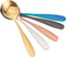 5-Piece Round Soup Spoons Set | Stainless Steel | Muticolor Dinner Serving Spoons Titanium Spoon - Mirror Polish & Dishwasher Safe...