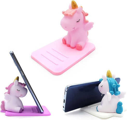 Unicorn Phone Holder - 3 Pack Adjustable Stand - Lovely Animal Desktop Cell Phone Stand, Creative Cartoon Multi-function Desk Phone Stand, SmartPh...