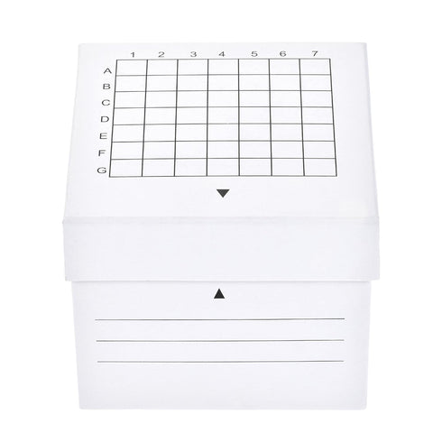 uxcell Centrifuge Tube Freezer Storage Box 49-Well Cardboard Holder White for 10ml 18mm Dia Micro Centrifuge Tubes...