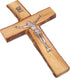 Holy Land Market Olive Wood Cross/Crucifix with Bark Edges from Bethlehem, 9.2" x 5.5" - Holy Land Olive Wood Cross...