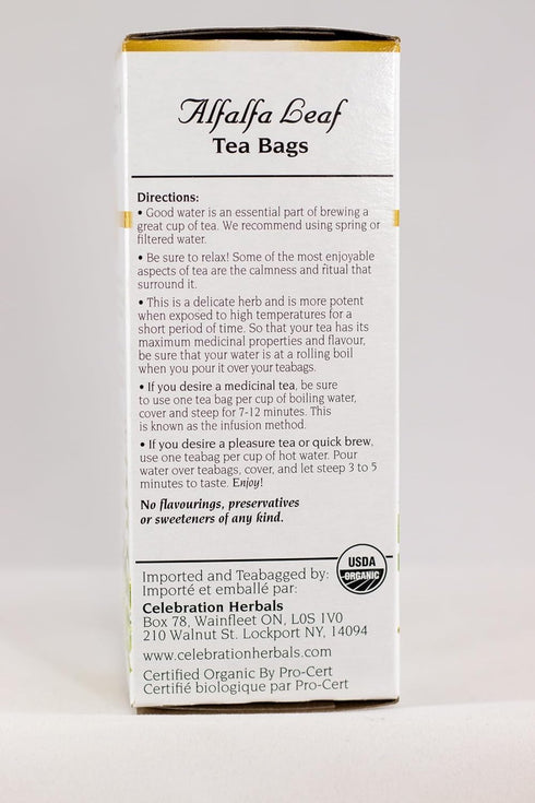 Alfalfa Leaf Tea - Certified Organic - 24 tea bags...