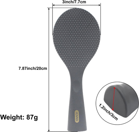 Non Stick Rice Scooper - Silicone Standing Rice Spoon Paddle - Professional Rice Potato Server Spatula Heat Resistant Rice Cooker Spoon (1 Pack, B...
