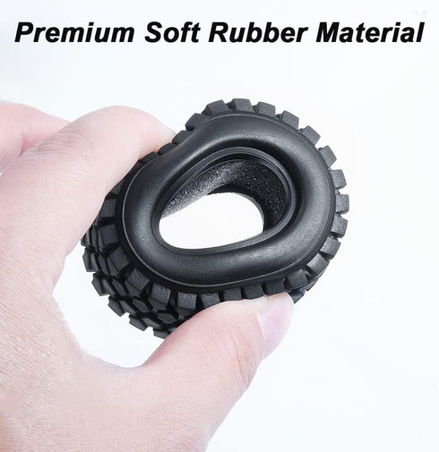 4pcs 1.0" Crawler Tires Micro Rubber Tires for SCX24 Gladiator Bronco C10 JLU Deadbolt B17 Axial 1/24 RC Crawler Car (54 mm)...