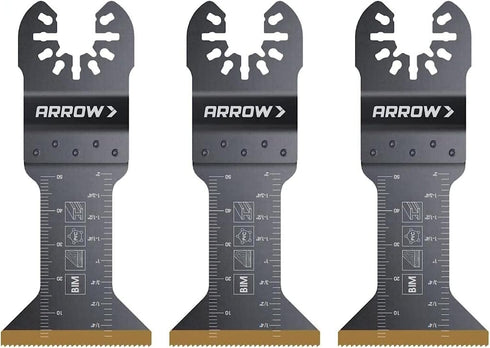 Arrow OSC204-3 Titanium Coated Oscillating Tool Saw Blades for Woodworking, Drywall, PVC, and Metal, Universal, Fits Most Multitools, 1-3/4 Inch, ...