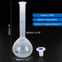PATIKIL 250ml Volumetric Flask, Polypropylene Graduated Volumetric Measuring Flask with Plug Cap Tolerance 0.3ml for Laboratory Science Experiment...