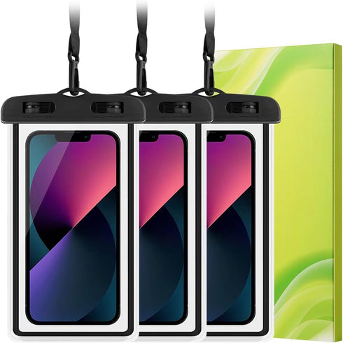 Waterproof Phone Pouch, Universal Case Compatible for iPhone 15 14 13 12 Pro Max Plus Up to 8.3",3 Pack (Black)...