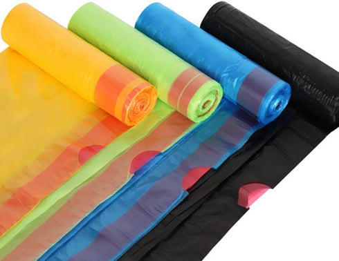 5 Gallons Drawstring Trash Bag, Colorful Small Waste Basket Bags, Strong Kitchen Garbage Bag Rubbish Bags for Home, Kitchen, Bathroom, Office, 4 R...