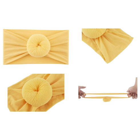 Lawie 12 PACK Elastic Stretchy Super Soft Donut Top Knot Wide Nylon Headbands Hairband Turban Headwraps Hair Bows Accessories for Kids Toddler Inf...